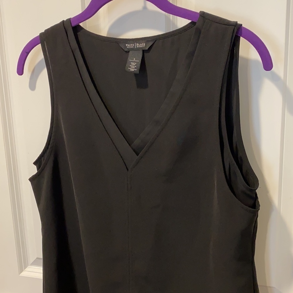 WHBM V Neck Double Layer Shell Top - Picture 2 of 11